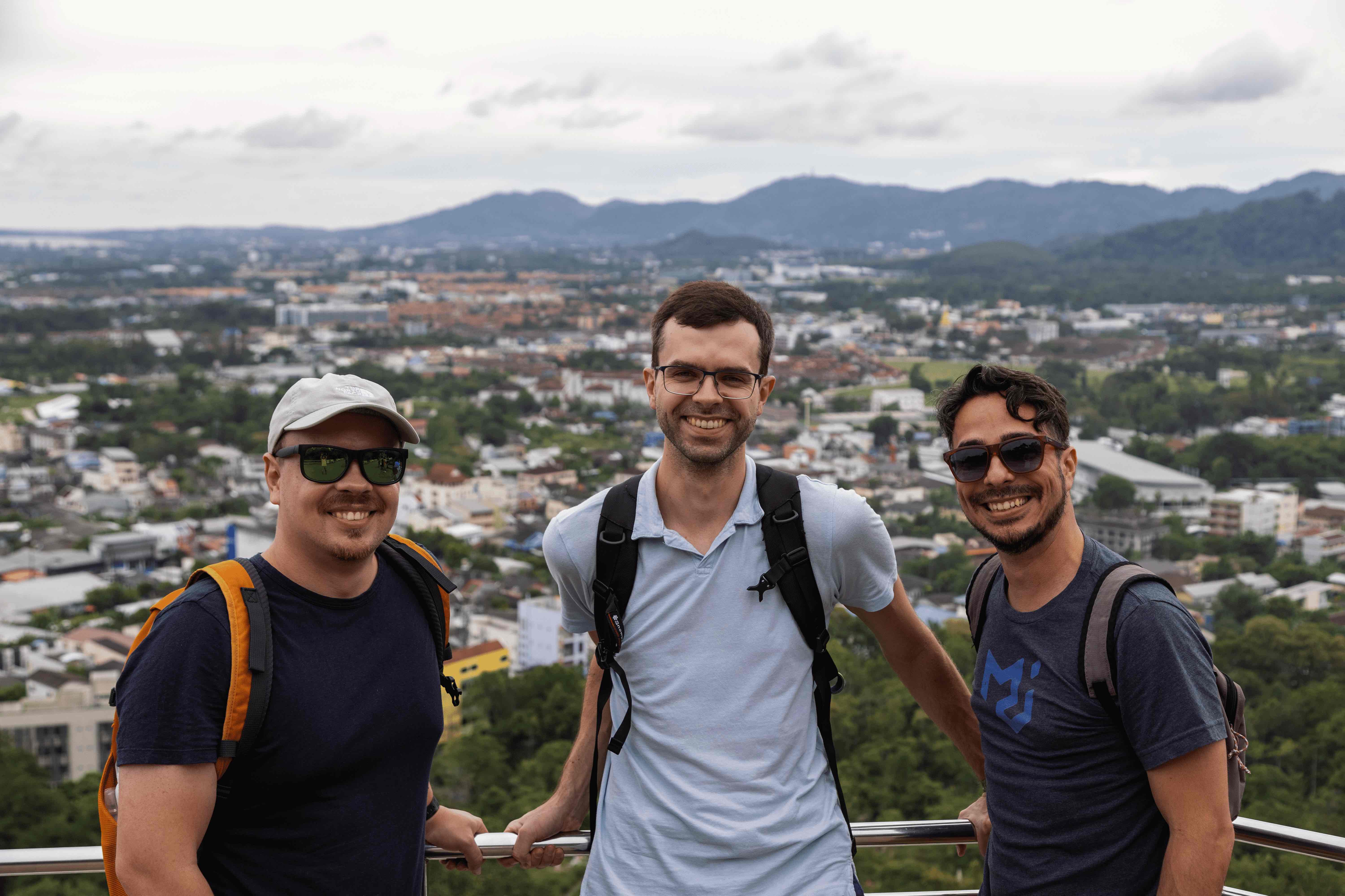 Andrew, Lukas, & Jose enjoy the views from the top of a lookout point.